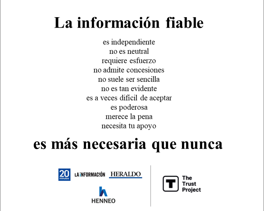 ‘Heraldo de Aragón’, ’20minutos’ y ‘La Información’ obtienen un sello internacional que reconoce la información de calidad